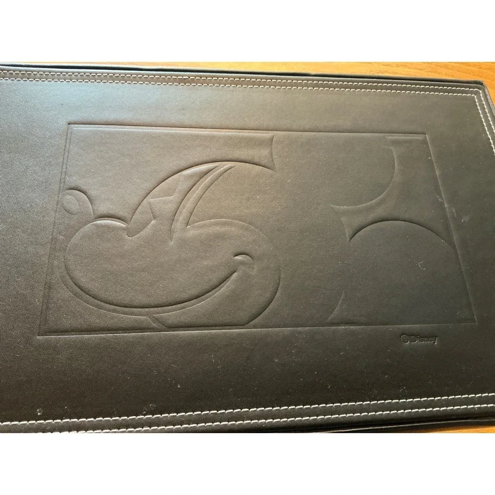 Disney Mickey Mouse Black Leather Jewelry Box Organizer Mirror Lock Key (2)